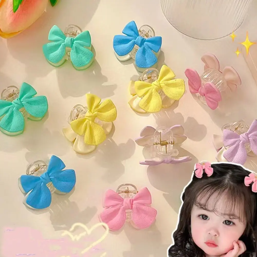 Bow Mini Hair Claw para Meninas, Acessórios para Cabelo, Crab Clip, Candy Color, Enfeites de Cabelo, Sweet Barrettes