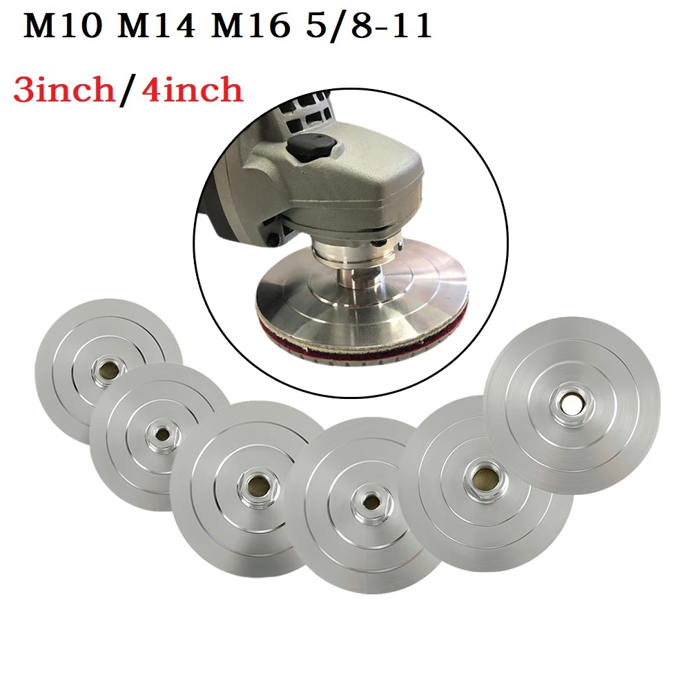 4inch Backer Pad Diamond Polishing Pad Aluminum Base Backing Holder M14 M10 M16 Aluminum Alloy Water Grinding Disc