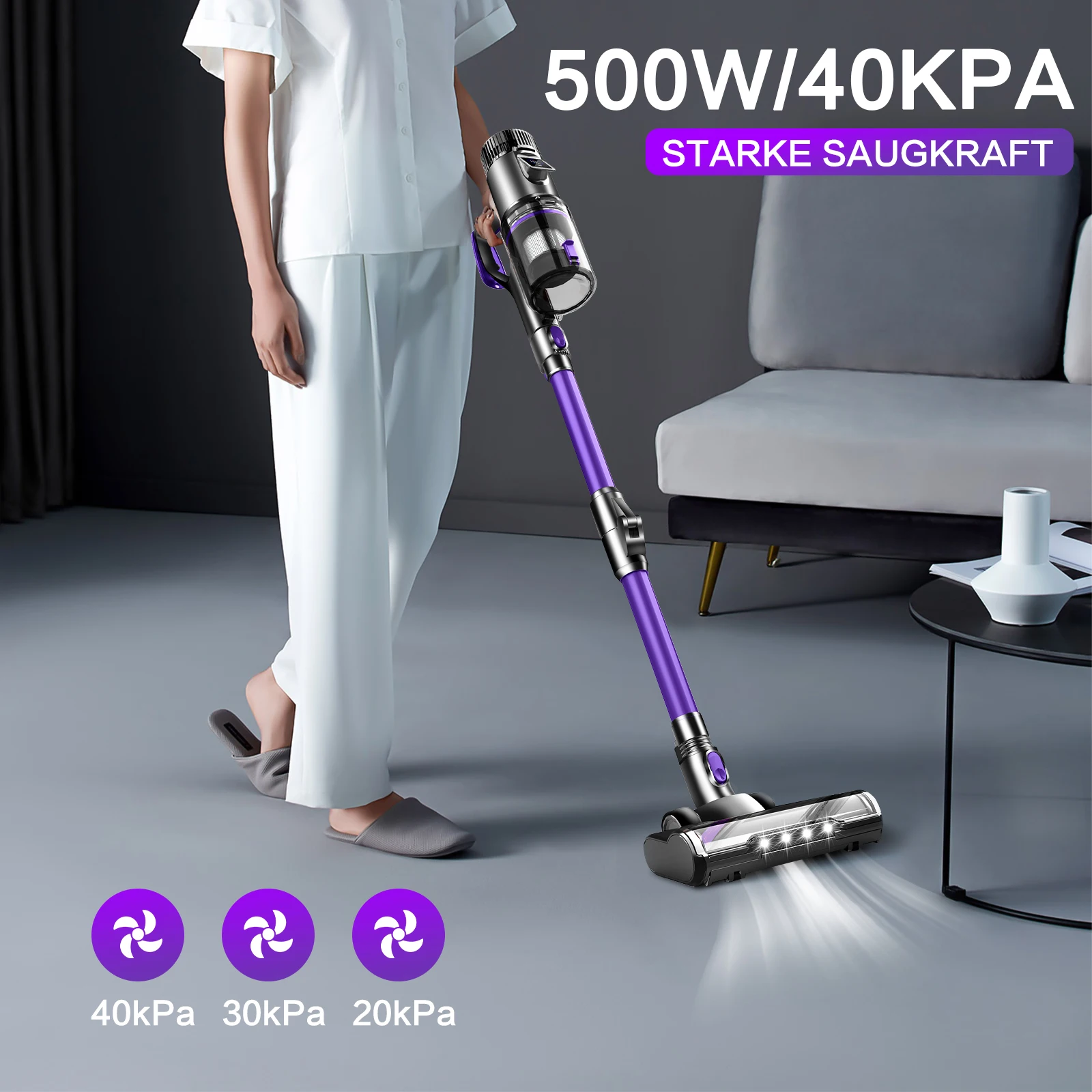 Acquista Aspirapolvere senza fili, Aspirapolvere elettrico con spazzola per la rimozione degli acari, Aspirapolvere potente, Aspirapolvere verticale senza fili. in Italia a partire da 60