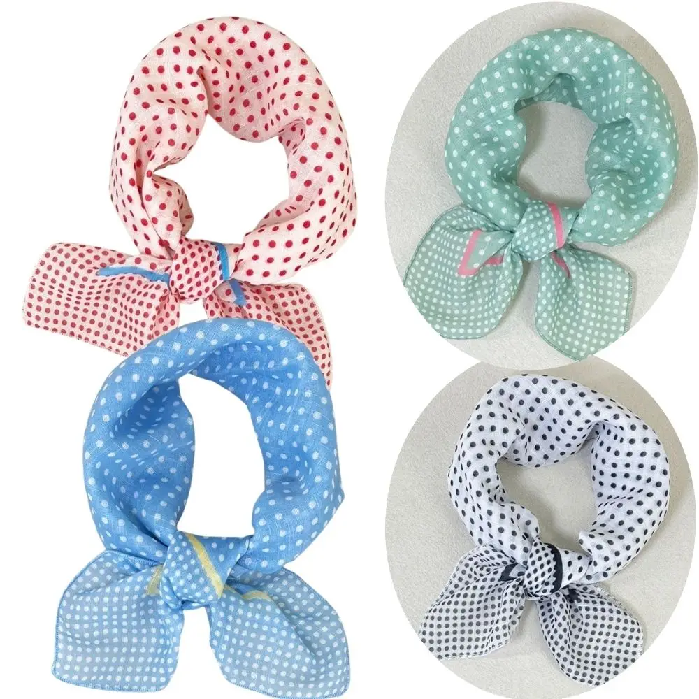 

55cm Cotton Linen Flower Square Scarf Retro Dot Women DIY Bandanas Bag Hat Head Hair Shawl Neck Wraps Accessories Headkerchief