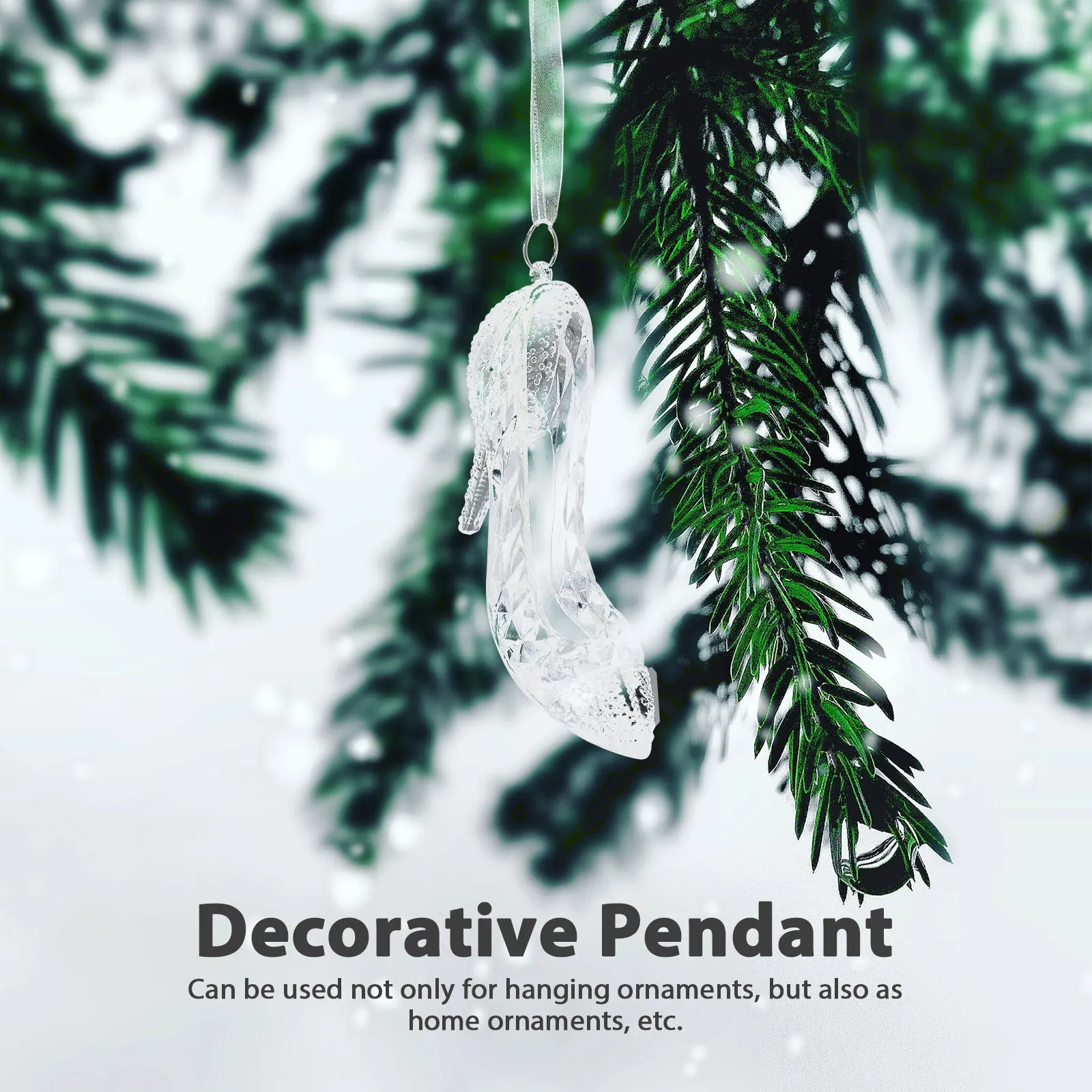 شجرة عيد الميلاد عالية الكعب شنقا زخرفة عيد الميلاد واضح قلادة الحلي حزب الديكور الحذاء #5