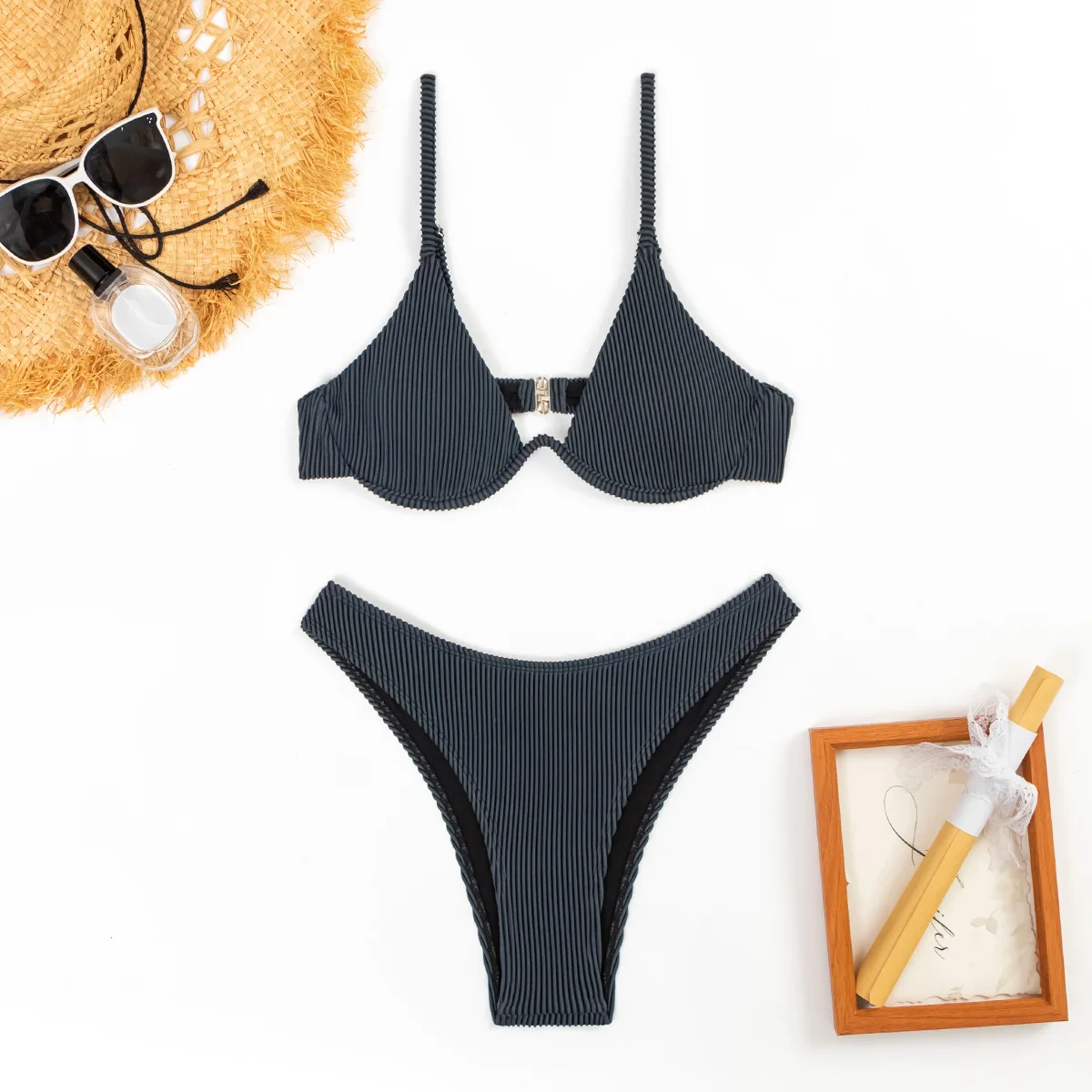 Split Swimsuit Women's Steel Torso, Sexy Bikini Swimsuit Bikini Set Beach Swimwear Bathing Suit Brazilian Biquinis Купальники