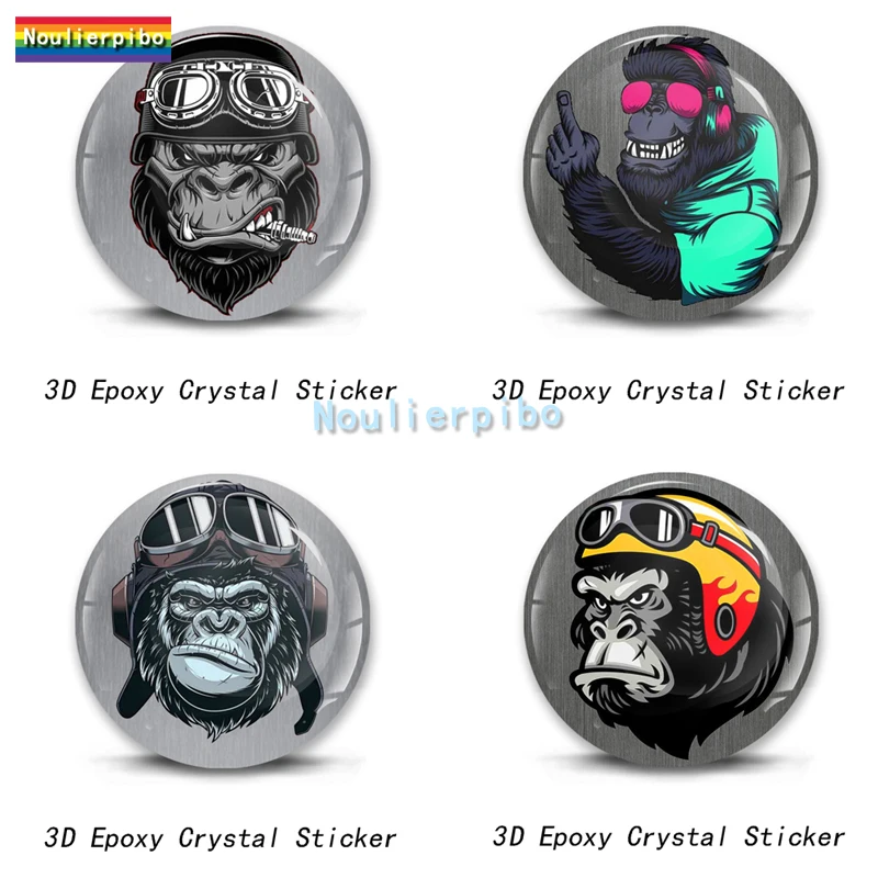 

3D Creative Epoxy Dome Car Sticker Gorilla Gorilla Smoking Gorilla with Glasses PVC Car Motorcycle Helmet Laptop Vinyl Decal