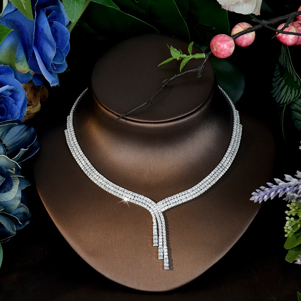 European and American Style New Fashion Daily Temperament Jewelry Necklace Earrings Wedding Bride Women Travel Gift S-1232
