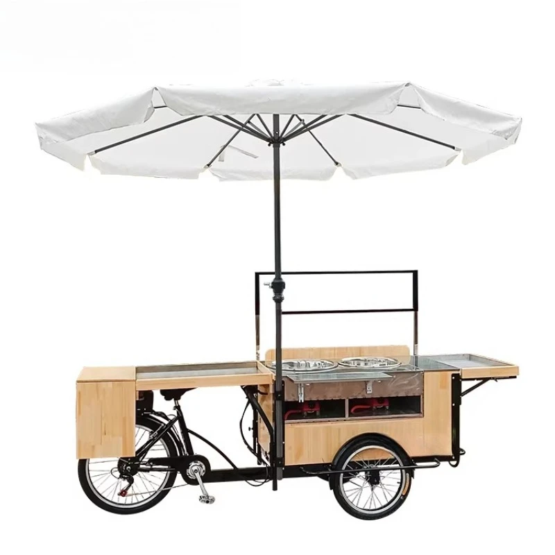 Snack food truck, stall multi-functional snack truck, three-wheeled takeaway truck