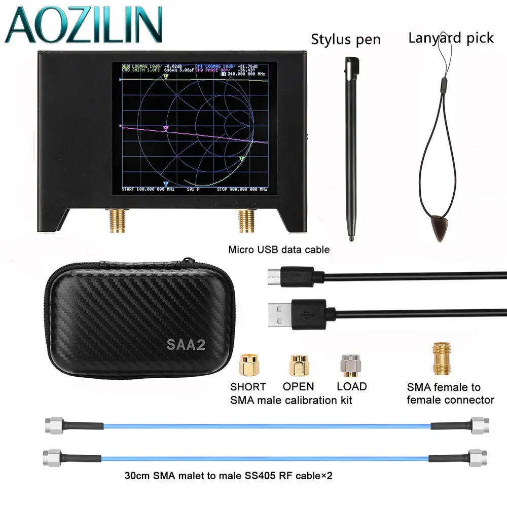 AOZILIN SAA2 V2 3GHz Vector Network Analyzer 50KHz-3GHz HF VNA Antenna Analyzer