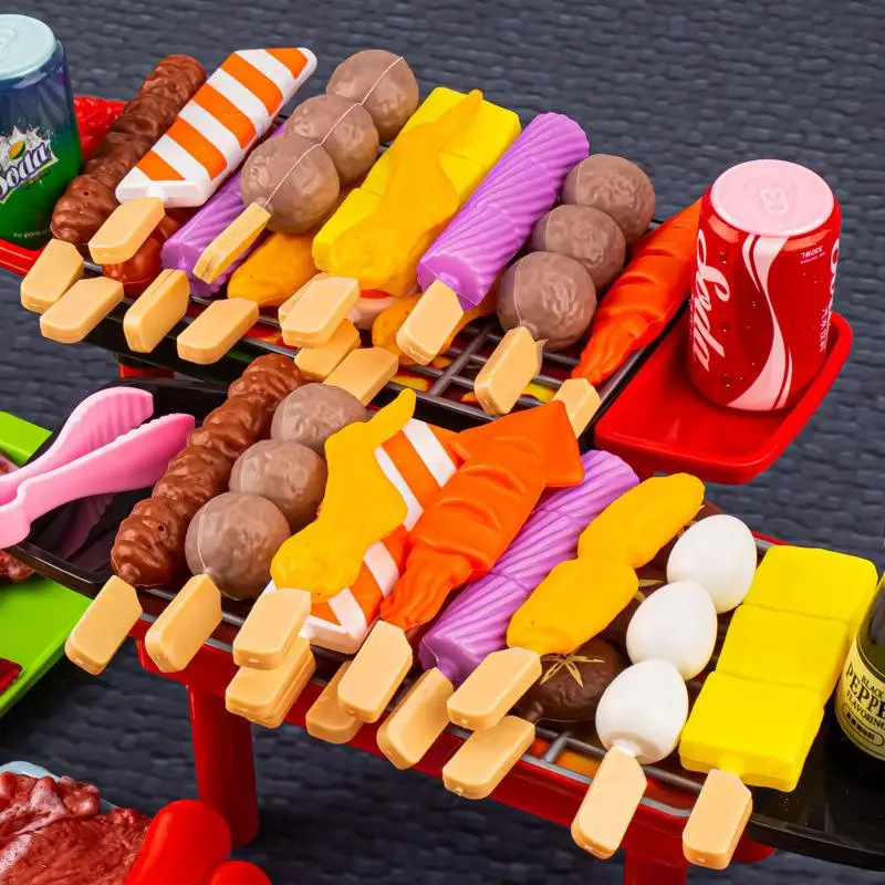 Kit de barbecue pour enfants, mini ustensiles de cuisine de simulation de nourriture, cadeau de Noël parfait pour les enfants