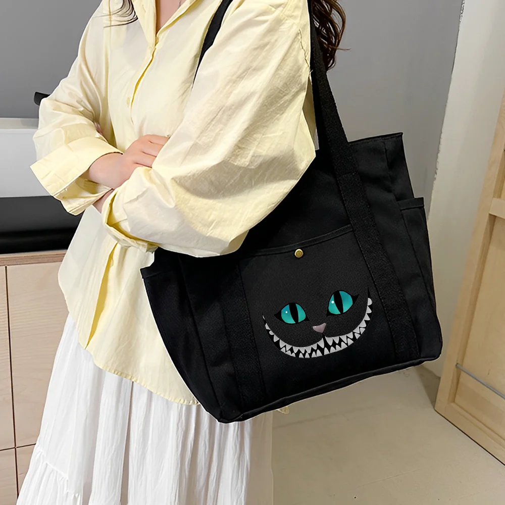 Alice in Wonderland Tote Bag Canvas Handbag Work Commuter Carrying Bag College Student Outfit Book Shoulder Shopping Bag