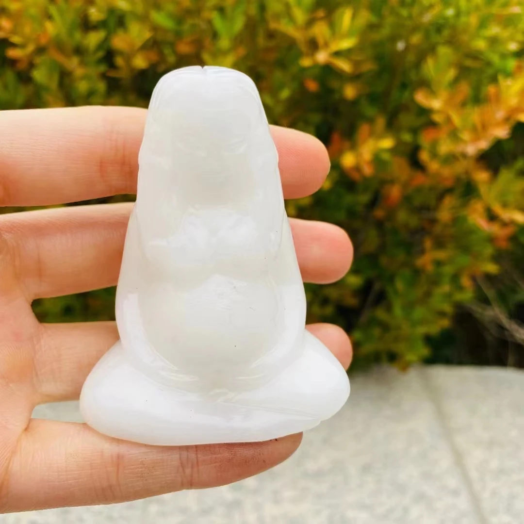 63mm Goddess Mother Earth Statue Natural Stone Carved Healing Crystal Pregnant Woman Sculpture Crafts Home Decor Christmas Gifts