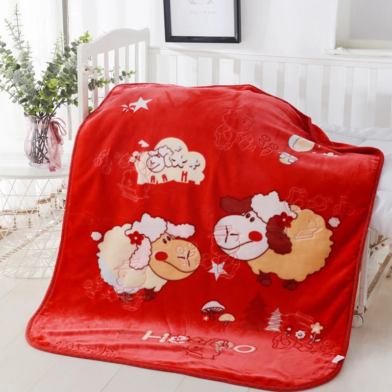 Cartoon Print Baby Blanket Spring Autumn Winter Plush Kindergarten Nap Blanket Soft Newborn Thickened Warm Blanket Baby Bedding