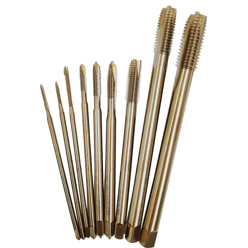 Long Cobalt Screw Thread Tap Drill Bit HSSCO M35 Pointed Spiral Flute Metric M2-M12 Machine Tools For Stainless Steel