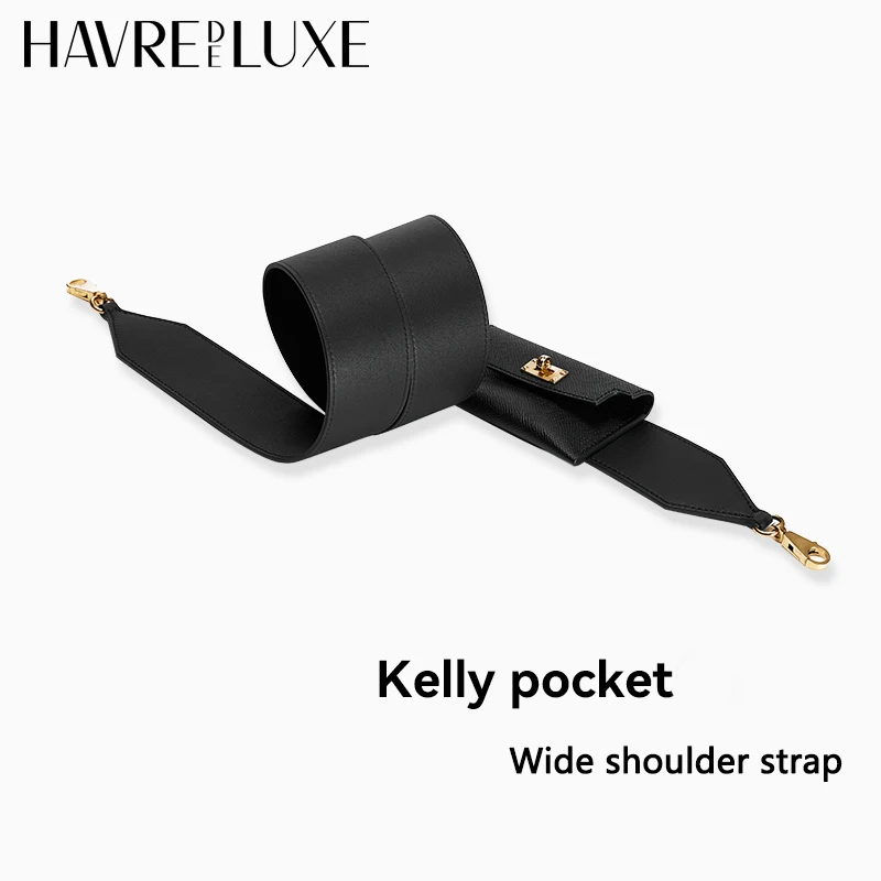 110cm Kelly pocket Wide shoulder straps cowhide Leather strap High Quality Purse Strap Belt with Pocket For Hermes kelly