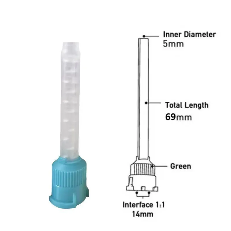 50 Stück/Beutel Dental-Mischkanülen 1:1 Zahnmedizin Silikon-Gummi-Mischkanüle Einweg-Abdruckmaterial-Düsenkopf – Detail 11