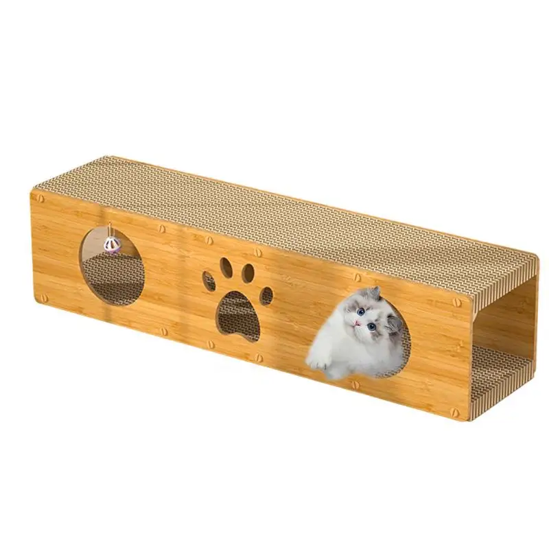 Cat Scratch Tunnel Double-decker Scratching Lounge For Kittens Pet Scratching Pad Large Space Vertical Scratcher Toy For Small