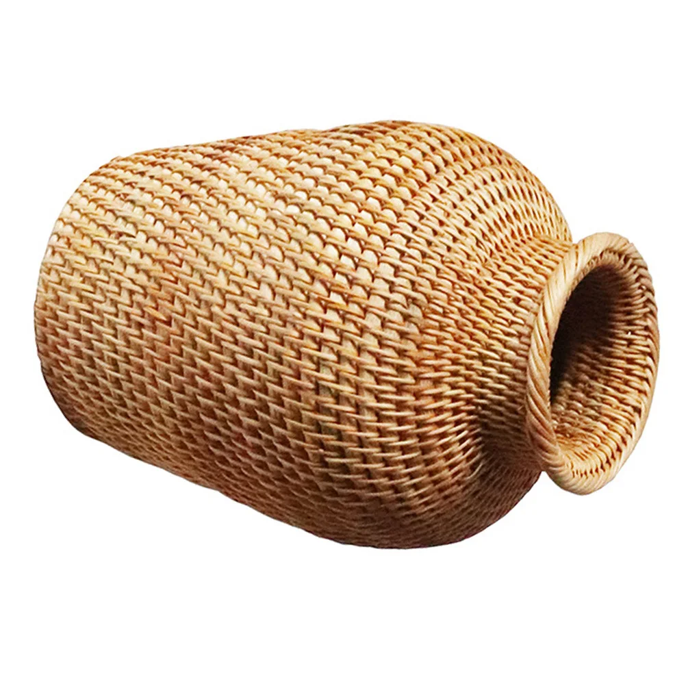 

1Pcs Rattan Woven Vase Beautiful Practical Home Decor Chic Flower Container for Living Room Flower Vase Home Desktop Decor