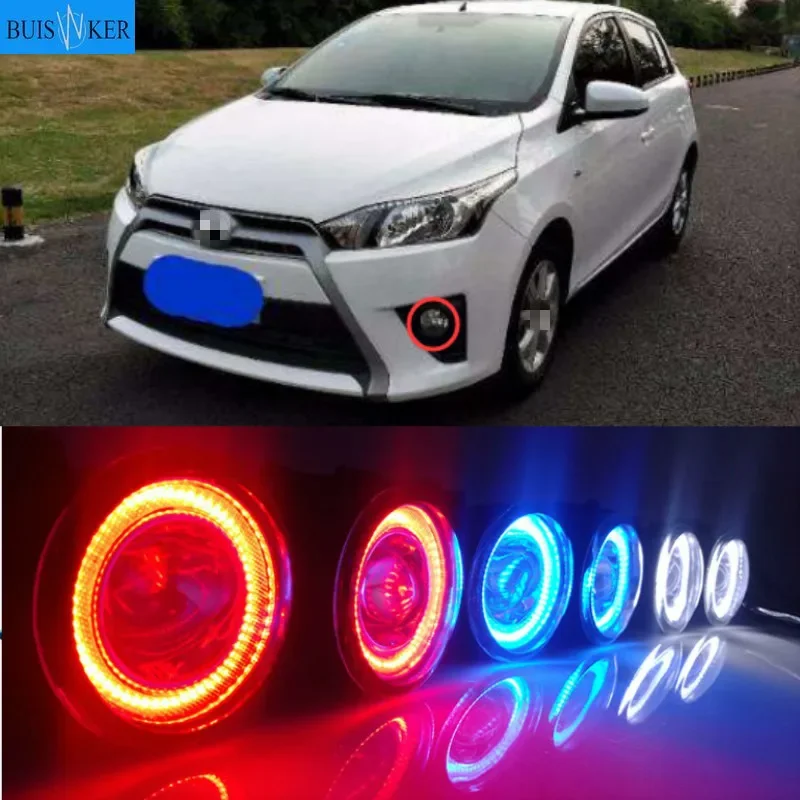 

2PCS For TOYOTA LEVIN Corolla YARiS Verso Highlander Camry REIZ Vios Car LED Fog Light Angel Eye Daytime Running Light White