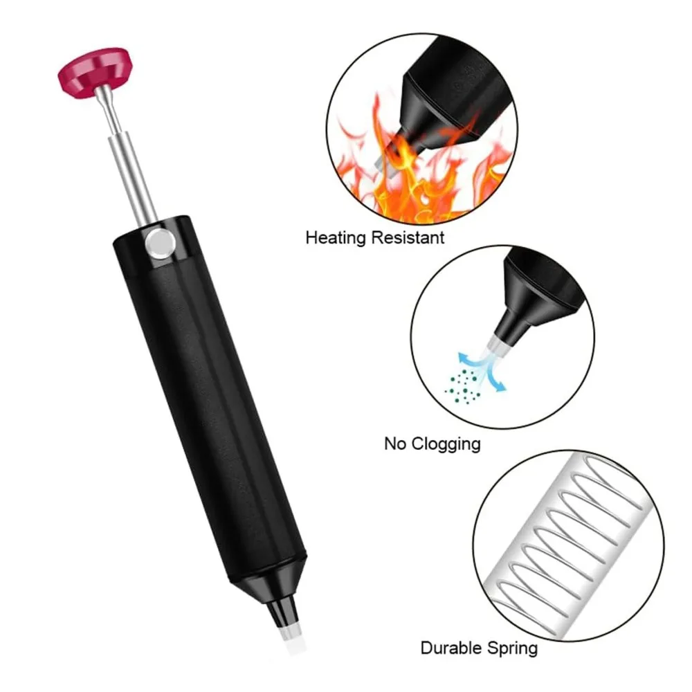 3pcs Desoldering Pumps Spring Loaded Solder Sucker Alloy Black Vacuum Desoldering Pump Tin Suction Tool Home Workshop