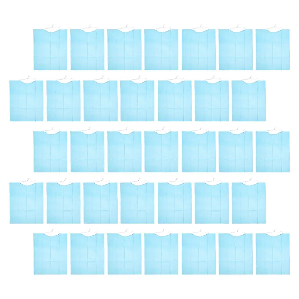 

60Pcs Disposable Waterproof Adult Bibs for Elderly Efficient Oilproof One-Time Use Dining Clothing Protectors Adults