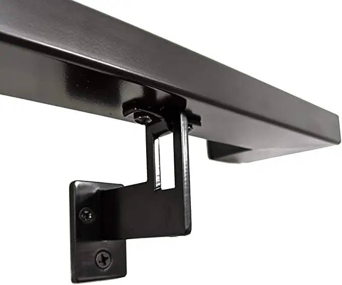 Adjustable Steel Brackets Included, Returns to Wall, Matt Black Powder Coat (14 Foot Handrail Set)