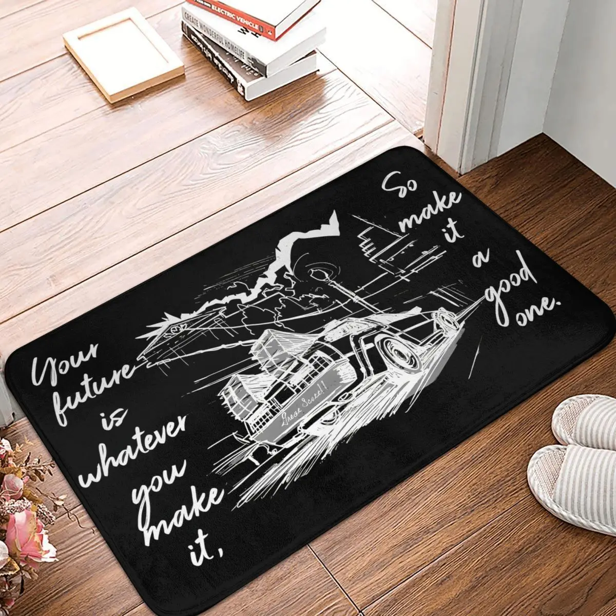 Movie Back To The Future Non-slip Doormat Living Room Mat Sketch Floor Carpet Entrance Door Rug Bedroom Decorative