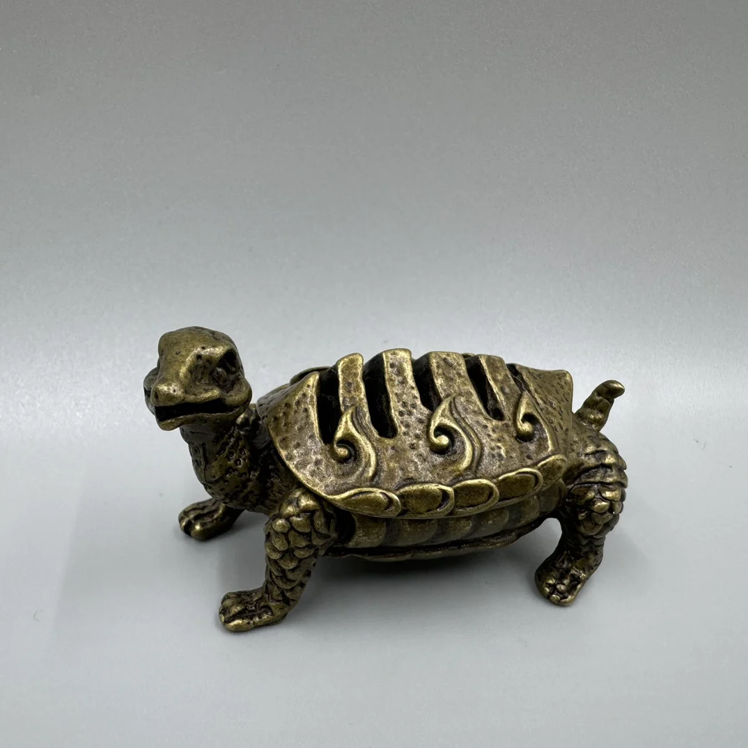 

Brass turtle incense burner, incense burner ornament, can be used as a tea pet