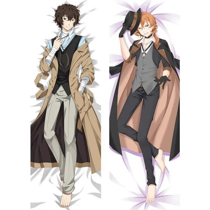 

Bungo Stray Dogs Dakimakura Cases Anime Dazai Osamu Chuya Whole Body Two Side Print Decoration Pillowcase For Hugging Pillow