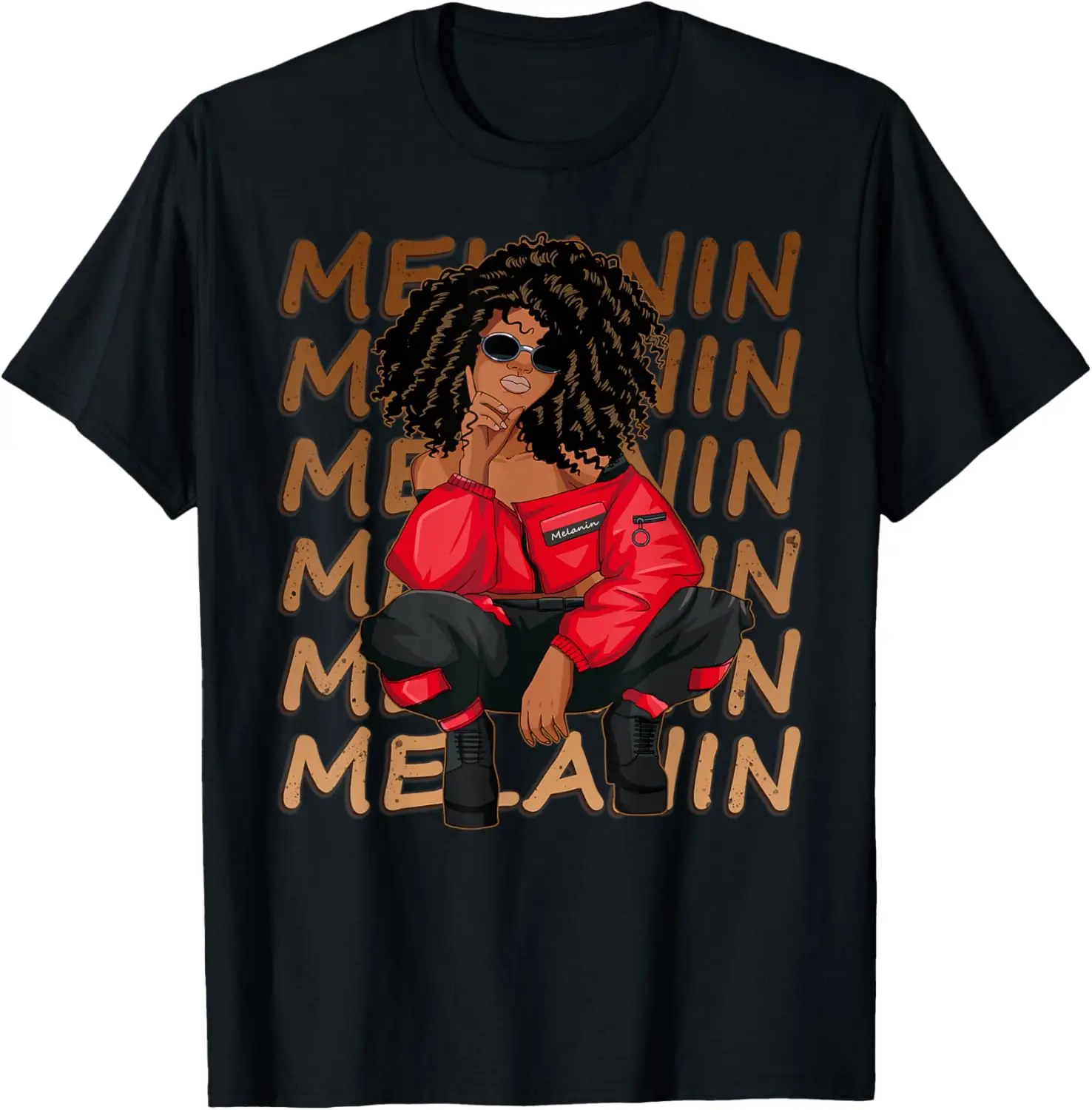 

Melanin Afro Natural Hair Queen Cute Black Girl Magic Gift T-Shirt