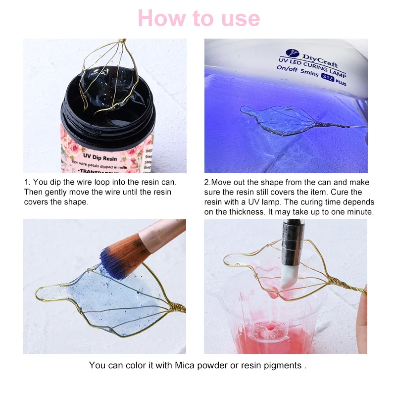 40/100g UV DIP Resin Glue UV Resin For Wire Flowers Transparent Liquid High Gloss Ultraviolet Curing Crystal Jewelry Making image 4