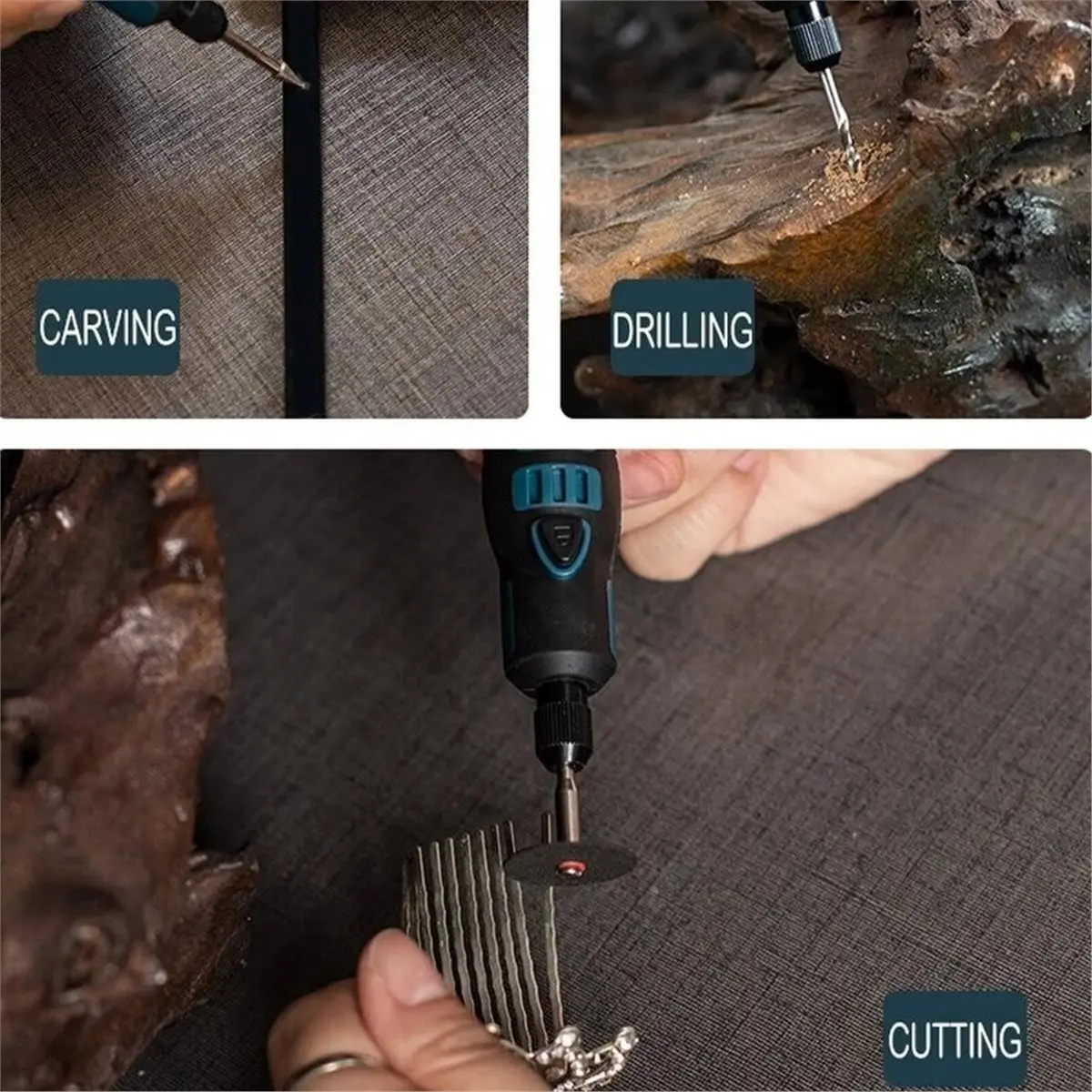 【UPGRADED VERSION】Ordless Electric Drill Grinder Rotary Tool Rechargeable Battery Woodworking Engraving 3 Speed Mini Engraver Pe