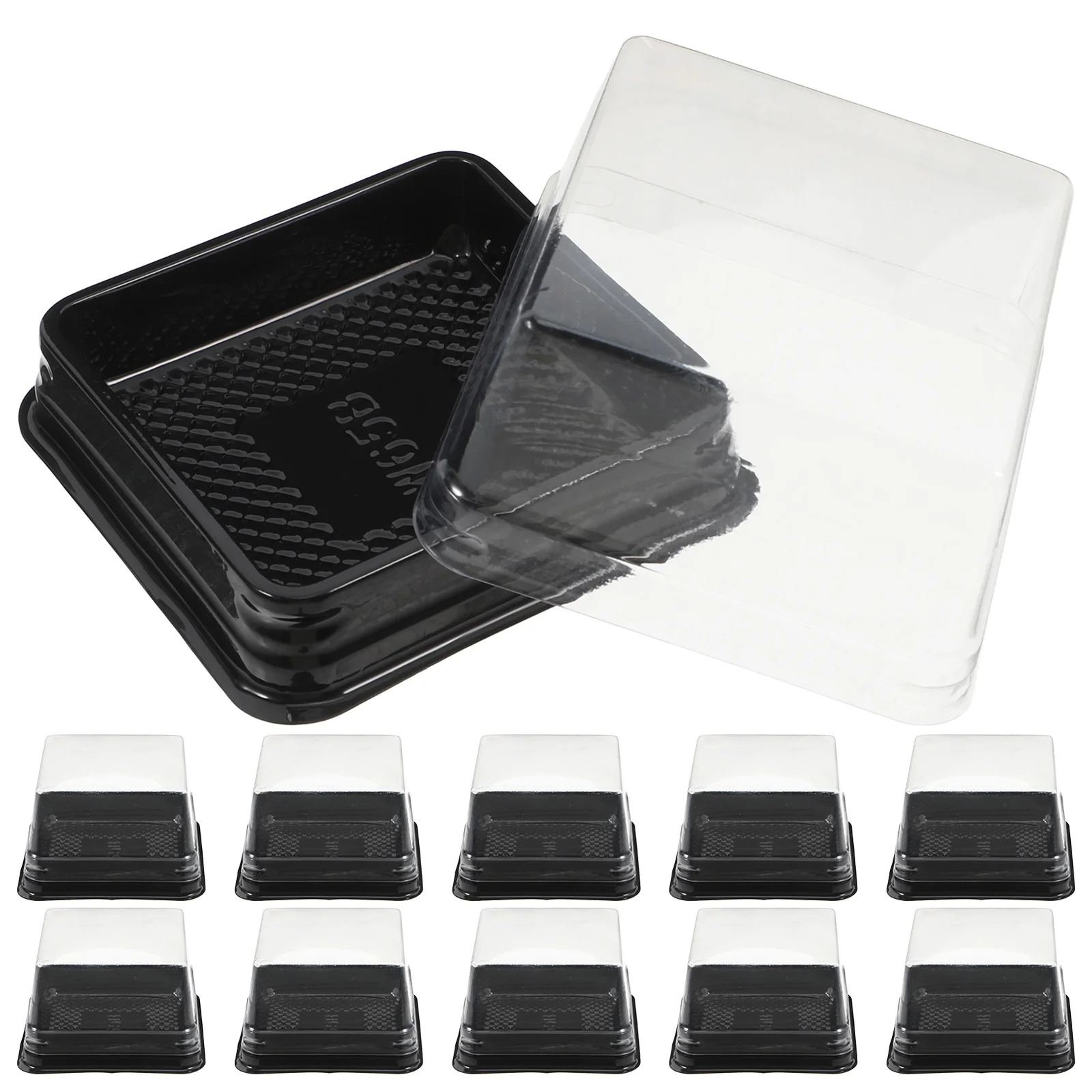 

Yolk Puff Holder 12pcs PET Clear Sealed Box for Moon Cake Puff Storage Gift Black Multi Use Food Container