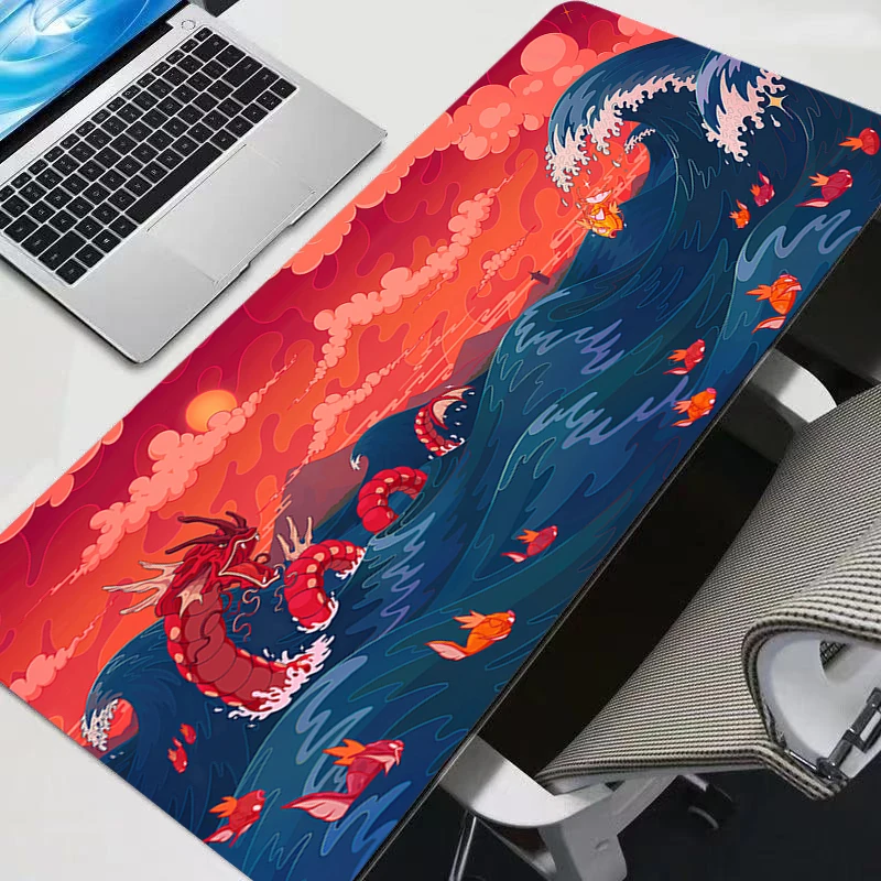 Large Gaming P-pokemon Gyarados Soft Mousepads Mouse Pad Computer Mousepad Mouse Mat Desk Pads For PC Keyboard Mats Table Rug