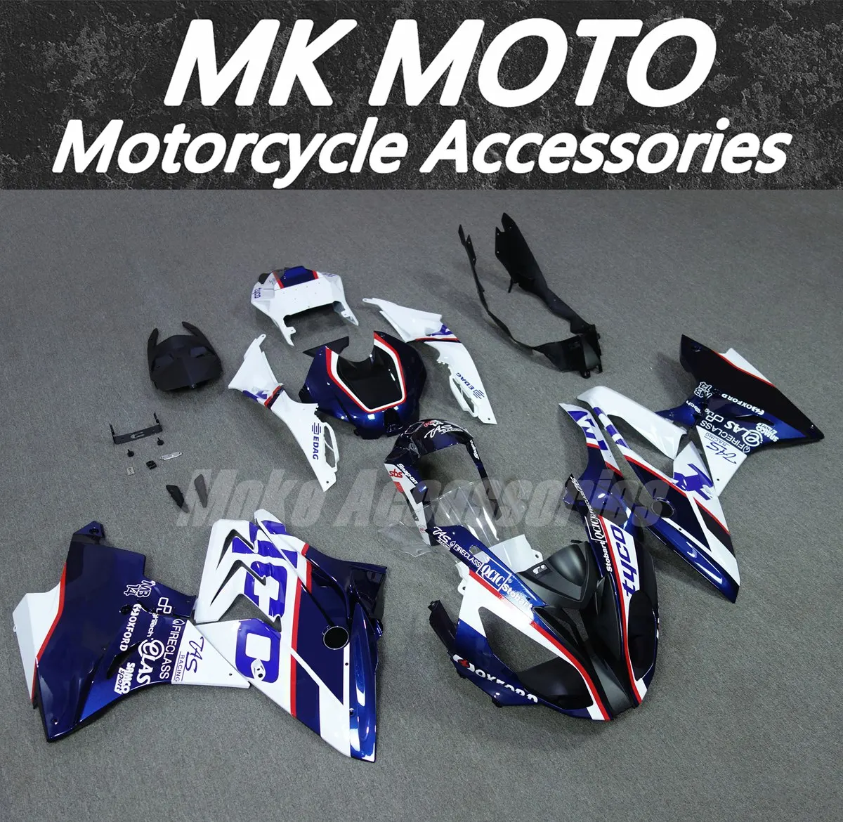

Комплект обтекателей для S1000rr 2017-2018, высококачественный комплект кузовных деталей из АБС-пластика, новый, темно-синий, черный, белый, Tyco