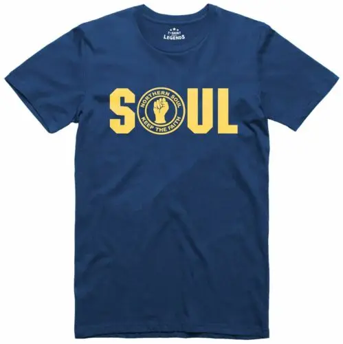 Northern Soul - Soul Logo Música Hombre Corte Normal Camiseta Algodón