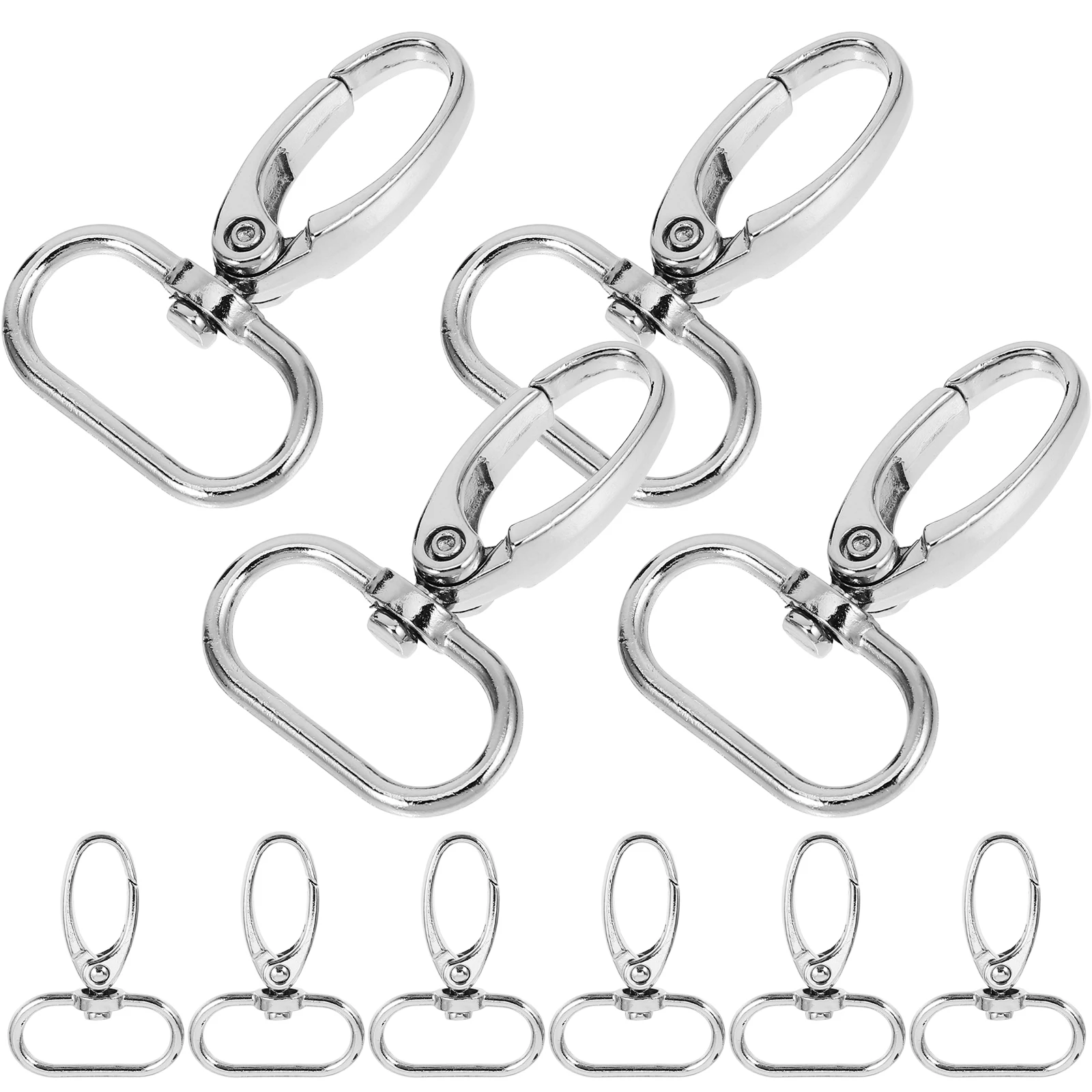 

10pcs One-inch Metal Buckles Lightweight Adjustable D-Rings Swivel Hooks Portable Bag Accessories Purse Hardware Fastening