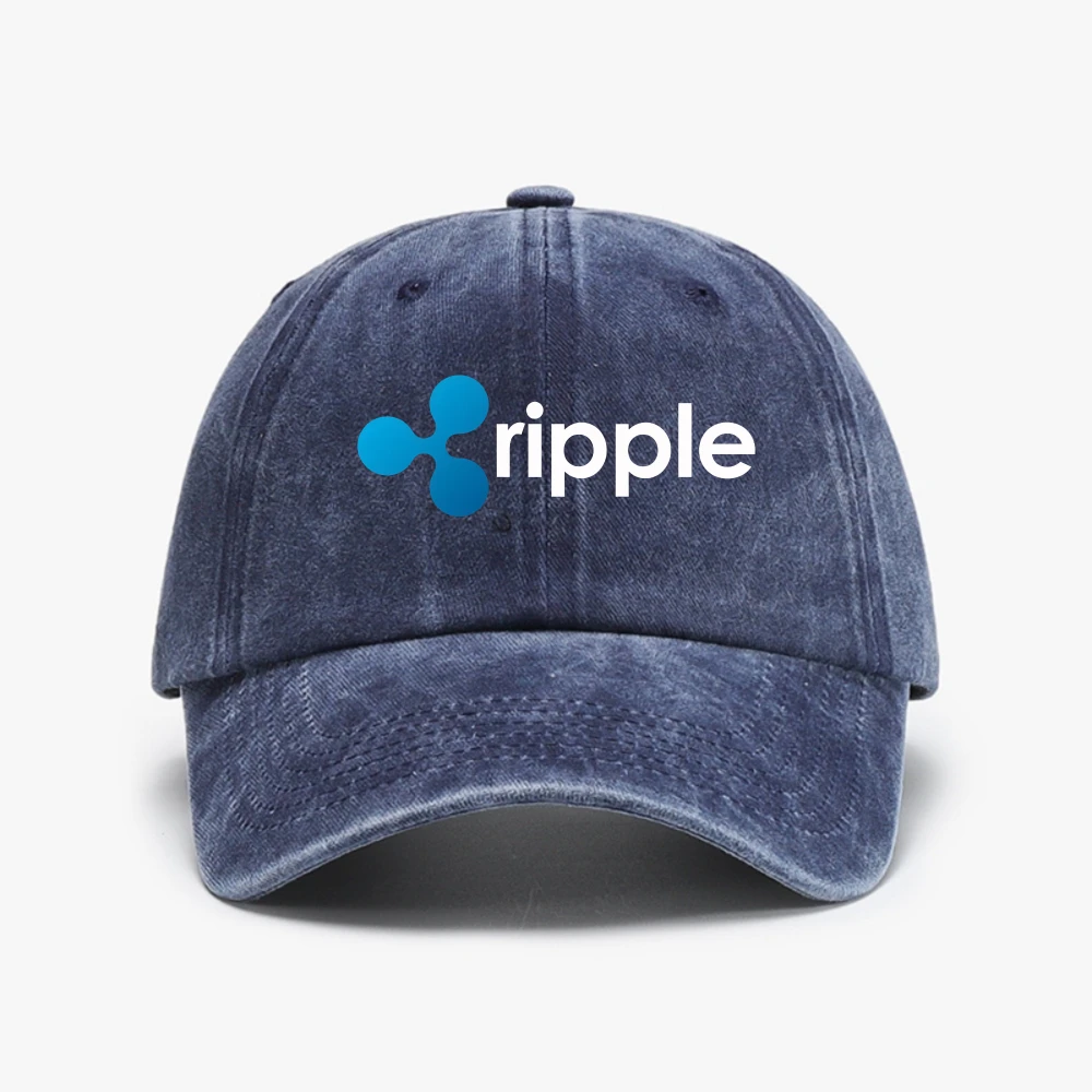 Ripple XRP Crypto Cryptocurrency Baseball Cap Distressed Denim Washed hat Block Chain Money Hats