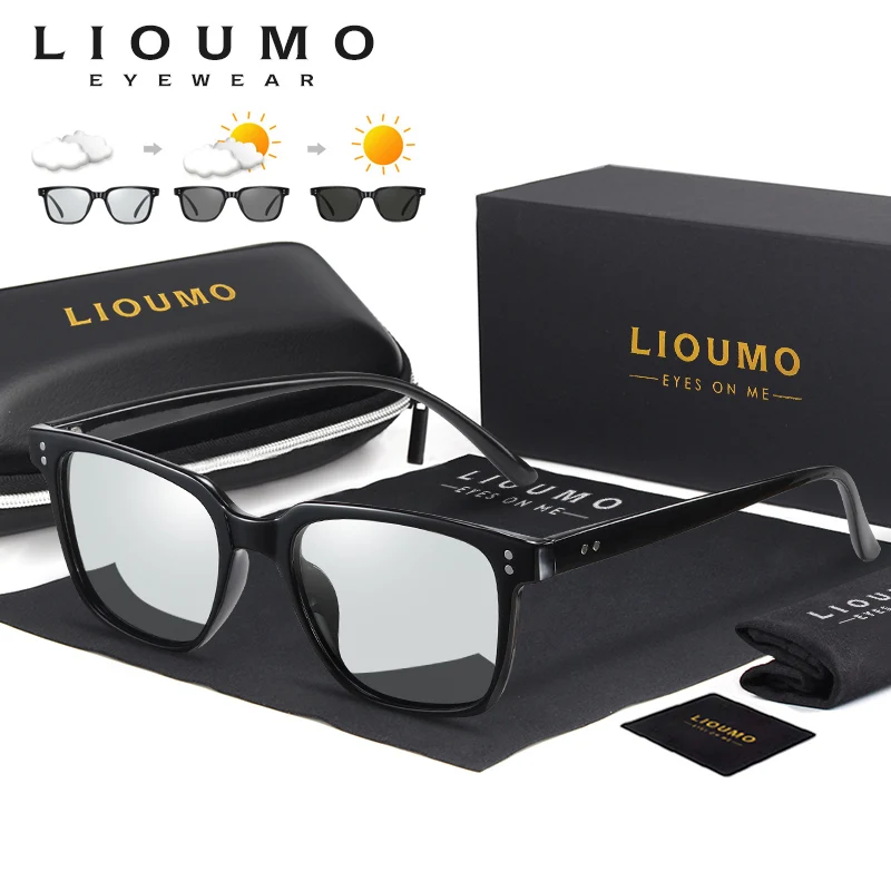 

LIOUMO Square Photochromic Polarized Sunglasses Men Anti-Glare Driving Sun Glasses For Women Chameleon UV400 gafas de sol hombre