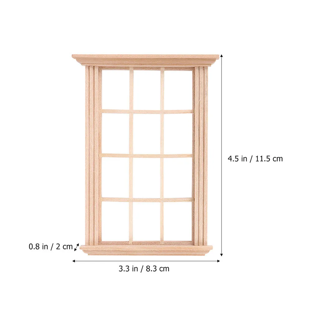 6Pcs Mini Wooden Window Frames for Dollhouse Decoration – Lifesize Tiny House Accessories, Natural Wood Craft