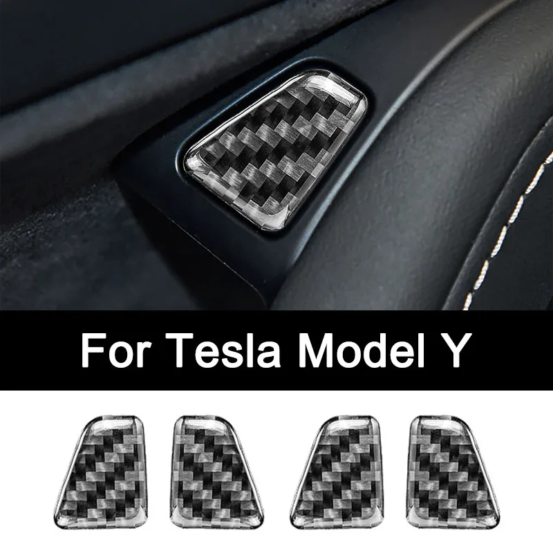 لـ Tesla Model Y، أزرار فتح باب السيارة من ألياف الكربون الممتازة، ملحقات التعديل الداخلي، ترقية فاخرة