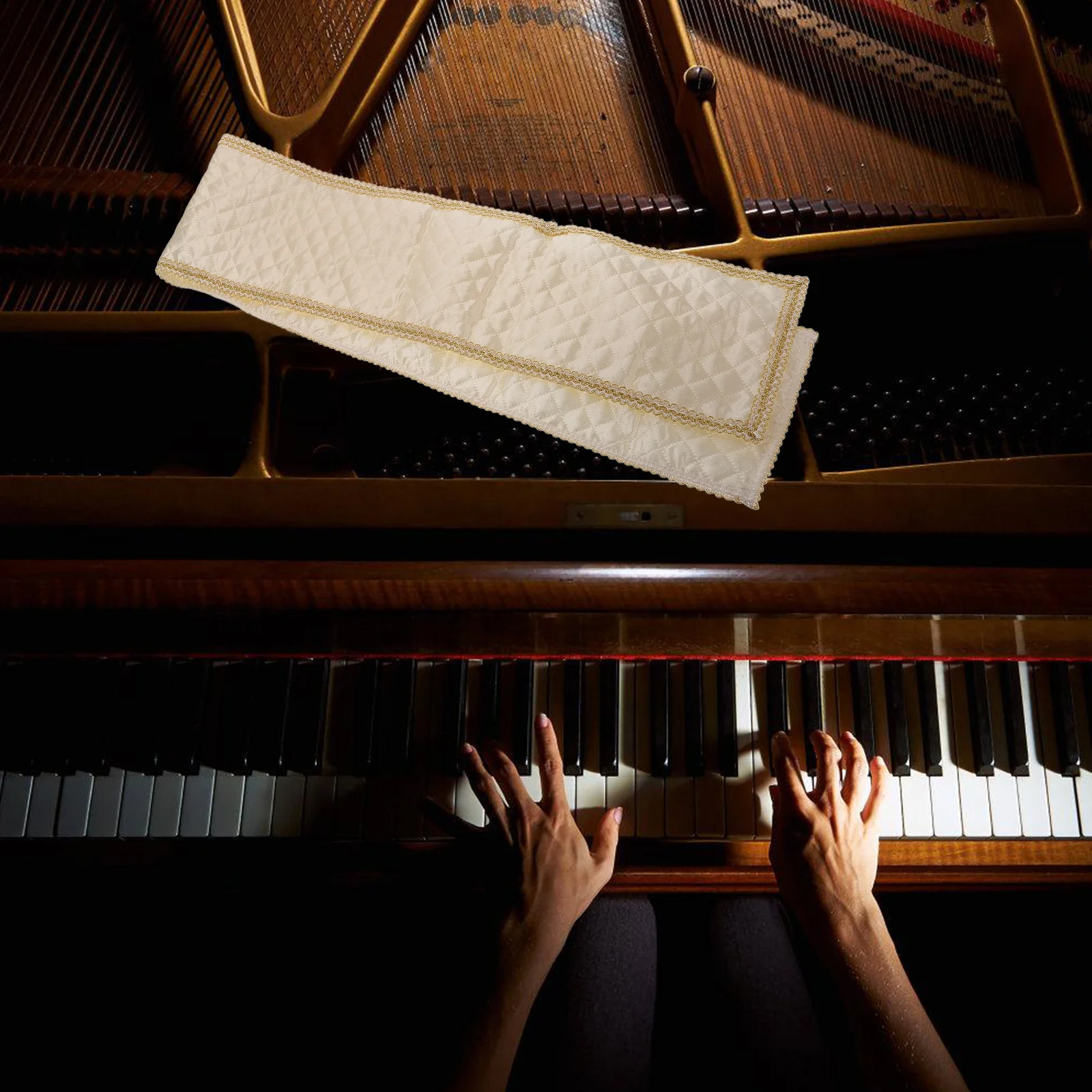 

Piano Keyboard Cover Dustproof Fiber Material Protective Cover Waterproof Anti Slip Washable Electric Piano Keyboard Accessory