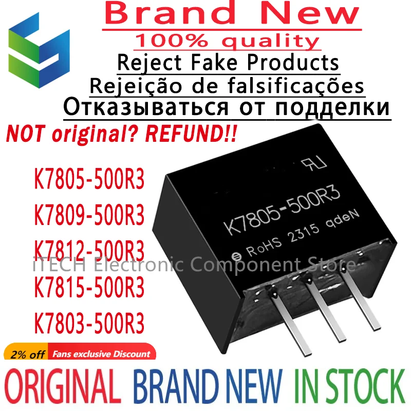 5PCS Original and Genuine K7803-500R3 K7805-500R3 K7809-500R3 K7812-500R3 K7815-500R3 DIP-3