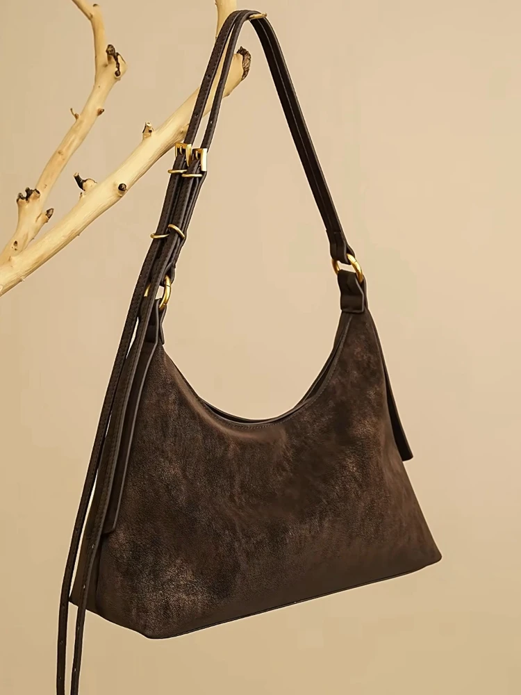 

Fashion Unique Retro Dumpling Bag Genuine Leather Women Bag\Handbag Simple Lady Real Leather Shoulder Crossbody Bag Niche