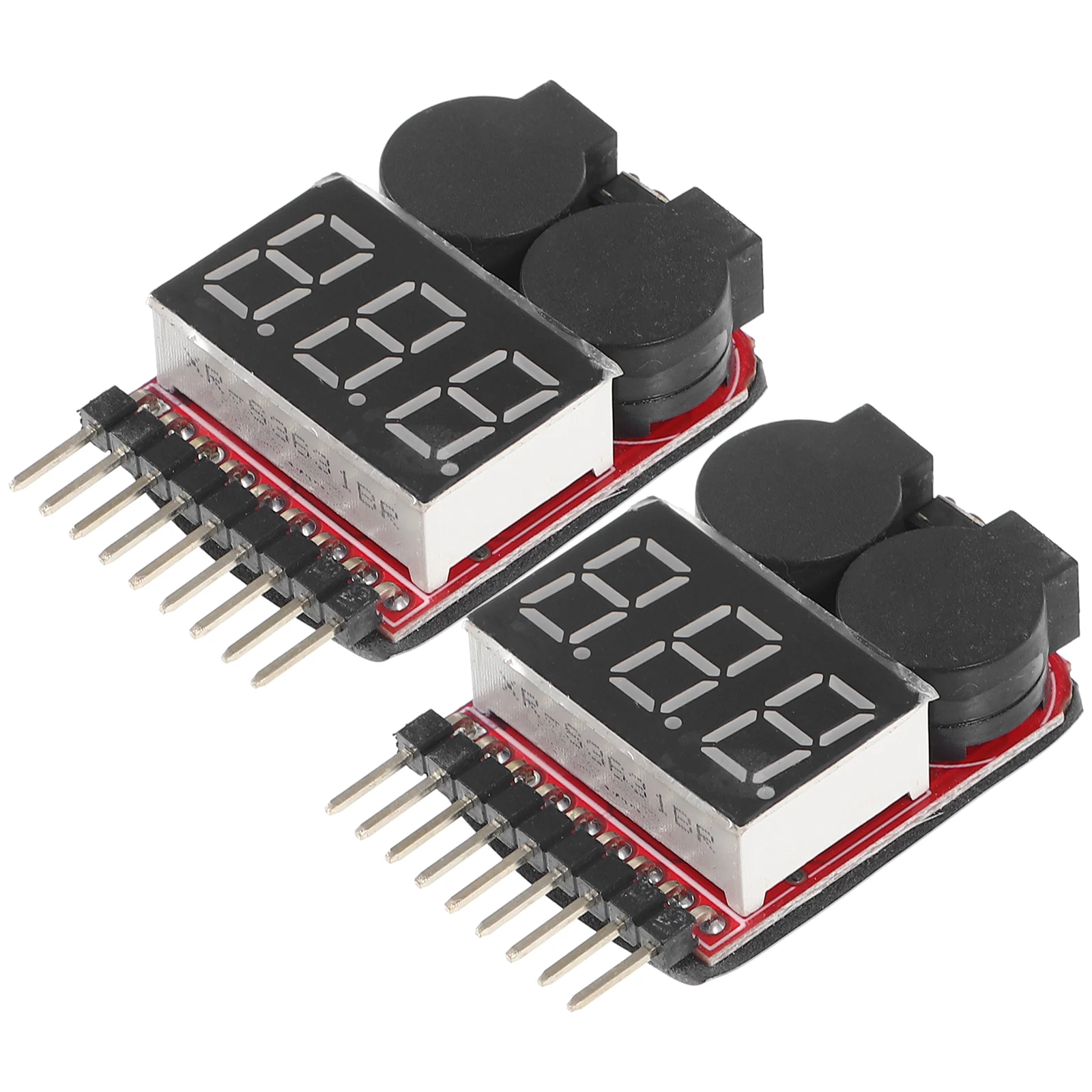 

2pcs Tester Voltage Lipo Alarm Checker Remote Control Low Voltage Monitor Electrical Testers LED Indicator