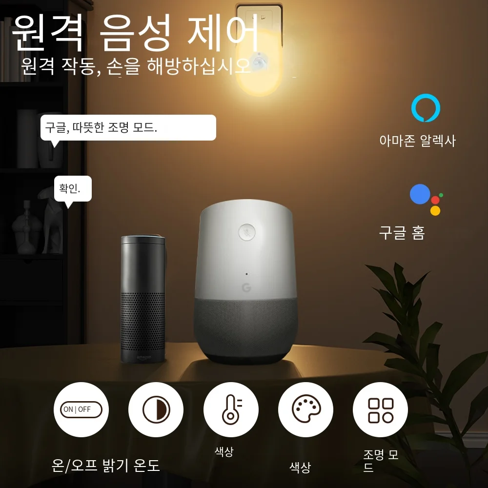 WiFi Tuya Smart Led Night Light PIR Motion Sensor Eu Us Uk Plug In Wall Lamp Warm White RGB Room App Voice For Alexa Google Home