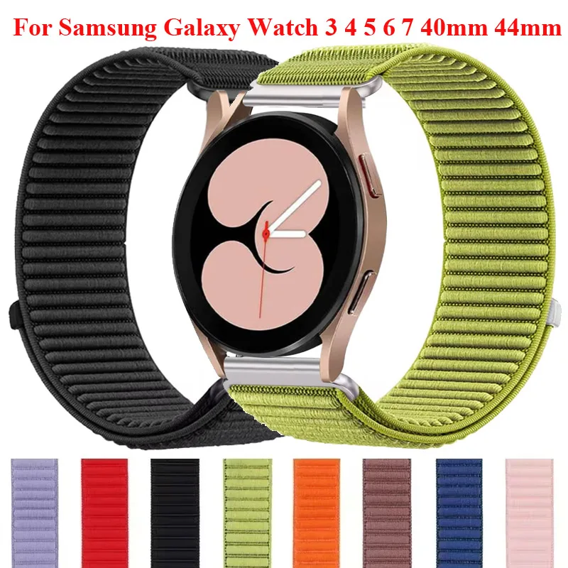 22mm 20mm Nylon-Armband für Samsung Galaxy Watch 3 4 5 6 7 40mm 44mm 41mm 45mm/5 Pro 45mm/4 6 Classic 47mm/Active 2 Sport Loop Gürtel
