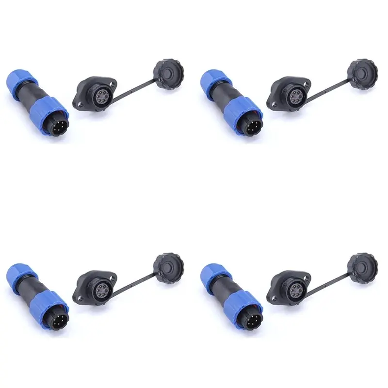 

AA49 4X SP13 Waterproof Connector IP68 6 Pin Cable Connectors Male/Female Plug And Socket Nut/Flange/Docking