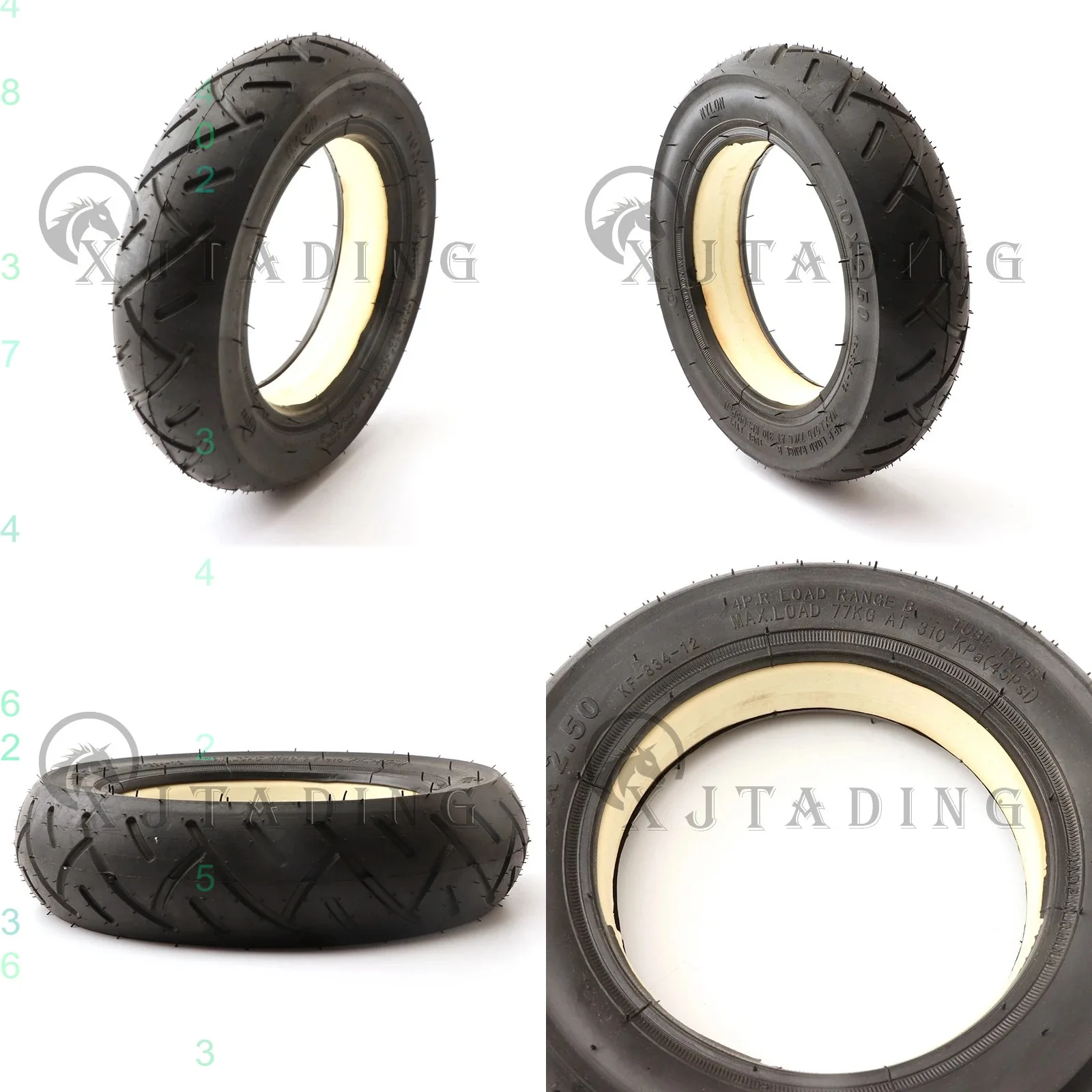 10x2.50 Solid Tire Tubeless Foam Filled Tyre for Quick 3 ZERO 10X Inokim OX Folding Electric Scooter 10 Inch Mini Motorrad