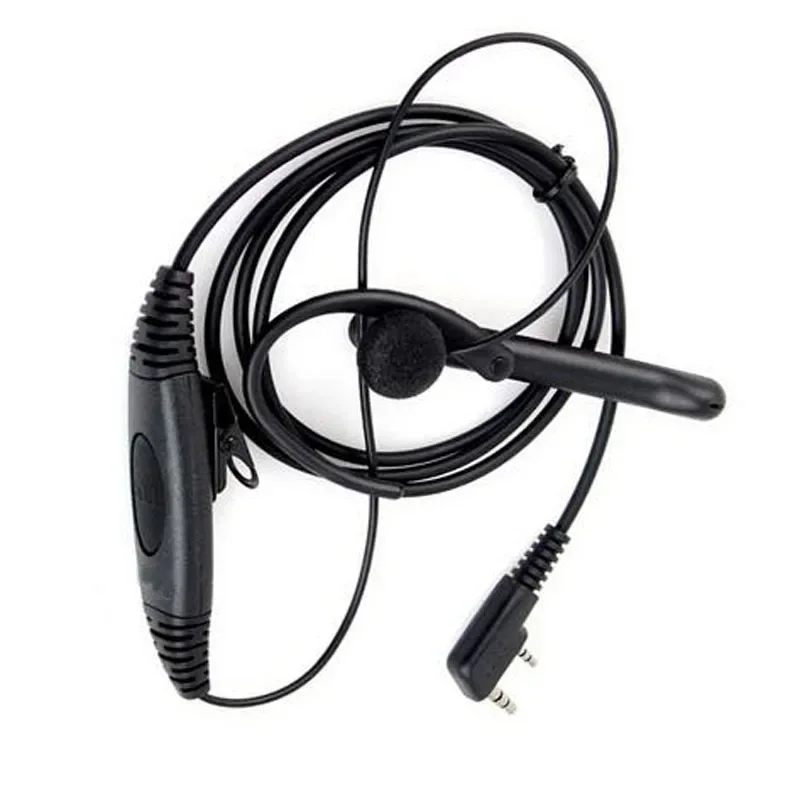 2 دبوس الأذن بار سماعة PTT Mic الأذن هوك سماعة ل BAOFENG UV-5R UV-82 كينوود TK-3160 بوكسينغ لينتون كوانشنغ WOUXUN HYT راديو