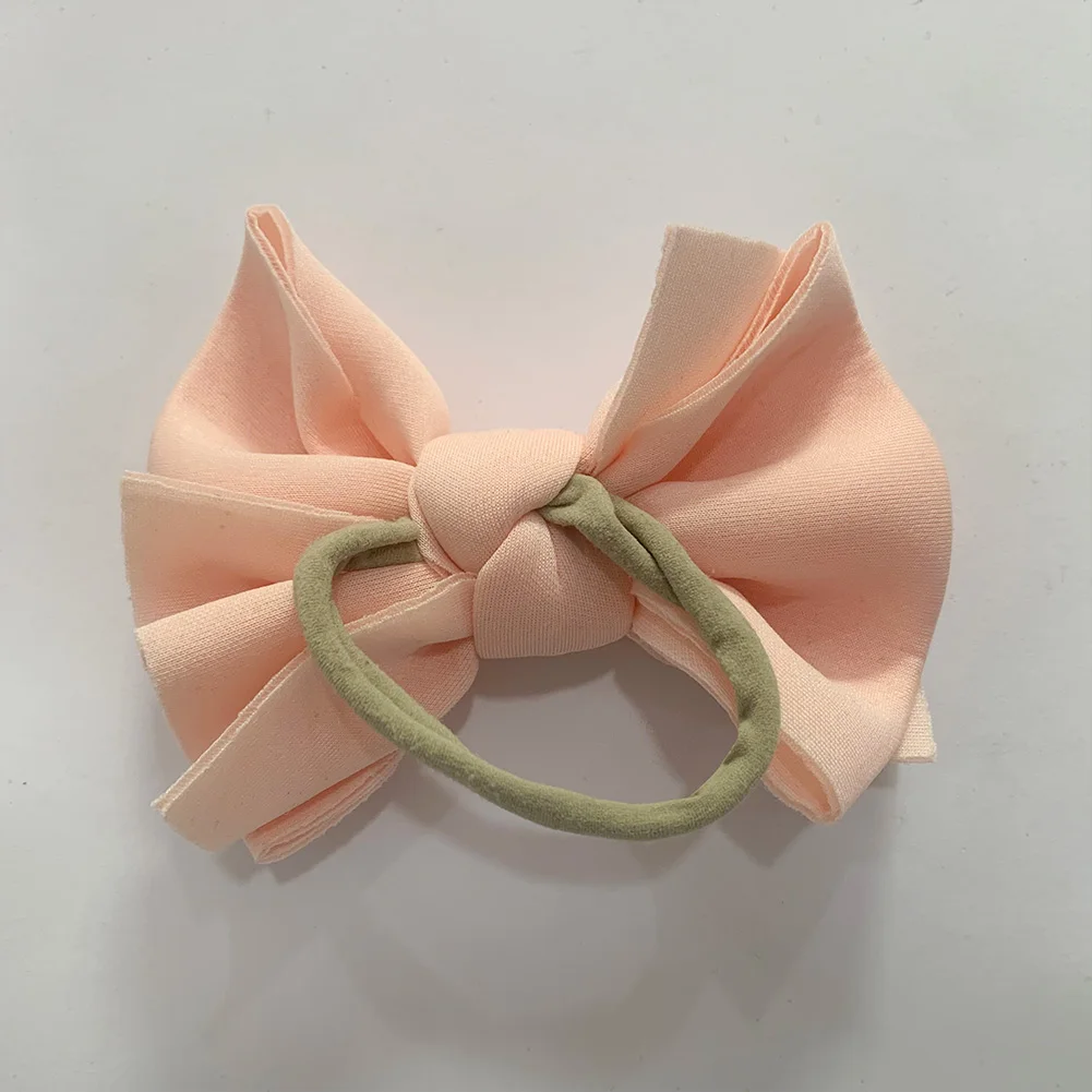 Solid Puff Big Bow Headband Air Layer Elastic Nylon Hair Bands Toddler Baby Boy Girl Headwraps Fashion Kids Accessories