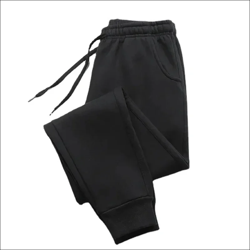 Bdpowerup herfst- en winterfleece verdikte joggingbroek Amerikaanse bedrukte sportbroek heren los