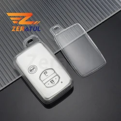 Transparent TPU Car Shell Fob Holder for Toyota Land Cruiser LC200 Prado 150 Camry Prius Crown Key Case Fob Cover Accessories